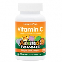 Natures Plus Animal Parade Sugar Free Vitamin C Orange Flavor 90 Chewables